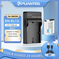 PUANTES EN-EL12 battery+single slot USB charger suitable for Nikon 9100 S9200 S9300 S9400