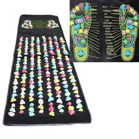 Walk Stone Foot Massage Mat Easy to Store Foldable Foot Massage Pad Cushion 170x35cm/66.9x13.8in Foo