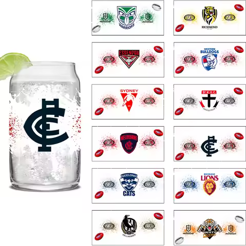 Sports Team Series Water Bottle Cup UV DTF Sticker 3D Gift Stickers 16oz Water Cup Stickers For Aust