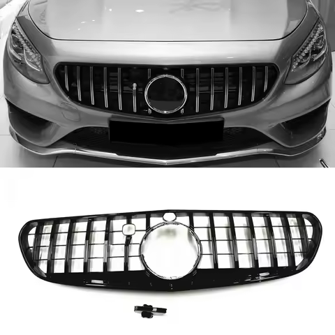 Car Front Grille Upper Bumper Hood Mesh Grill For Mercedes-Benz C217 W217 S Coupe Class 2015-2017 GT