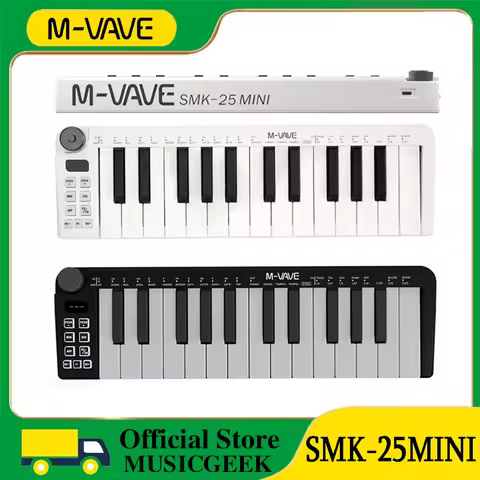 M-VAVE SMK-25 Mini MIDI Keyboard 25-Key MIDI Control Rechargeable USB Keyboard MIDI Controller