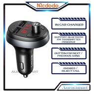 Original Mcdodo 3.4A Dual 2 USB In Car Charger Aux Audio Handsfree FM Transmitter Cars Chargers Kit