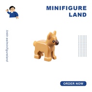 Lego Medium Nougat Dog, Alsatian German Shepherd, Puppy with Dark Brown Muzzle