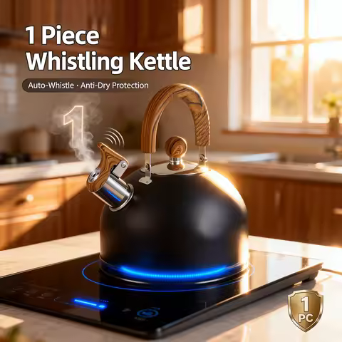 2/2.5/3L Stainless Steel Whistling Kettle Rustproof Stove Top Water Kettle with Anti-hot Handle Ligh