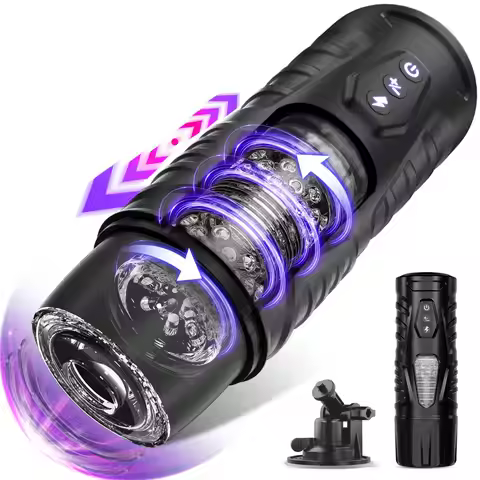 Male Masturbator Retractable Swivel Masturbation Cup Vagina Masturbation Blowjob Adult Erotic Produc