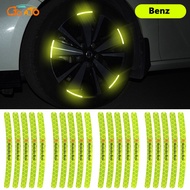 GTIOATO 20PCS Car Wheel Hub Stickers Luminous Green Reflective Strip Warning Stickers Car Accessories For Mercedes Benz W212 W204 W213 W205 W211 A180 A200 B180 C180 E200 CLA180 GLB200 GLC300 S CLS GLA GLE Class