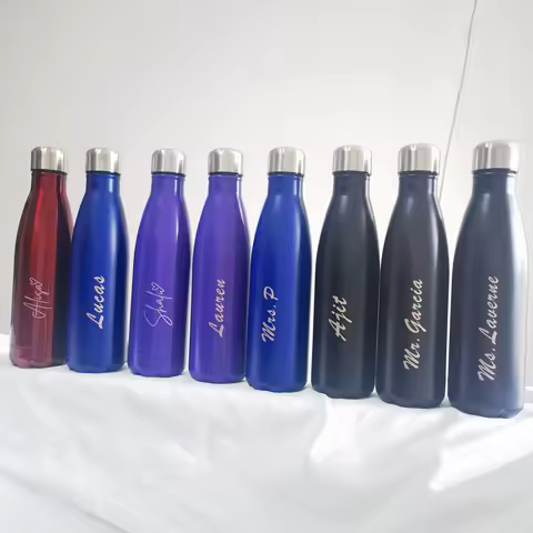 17oz Personalized Insulated Water Bottle - Double Wall Vacuum Stainless Steel, BPA - Free Leak Proof