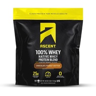 Ascent 100% Whey Protein Powder - Post Workout Whey Protein Isolate Zero Artificial Flavors & Sweete