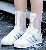 磨砂半透明高筒防水鞋套 加厚耐磨 waterproof shoes cover size 40 (28.3cm)