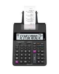 Casio Calculator เครื่องคิดเลข  คาสิโอ รุ่น  HR-100 RC+AD-A60024EG แบบพิมพ์กระดาษ 12 หลัก สีดำ