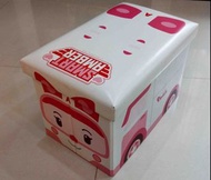二手 韓國正版授權 YODA 救援小英雄波力收納箱 (AMBER安寶) 卡通收納箱 玩具收納箱 收納椅(通過SGS檢驗)