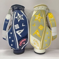 Nylon waterproof professional standard golf club bag portable with top cover 82 golf club bag blue/yellow patterned golf club bag