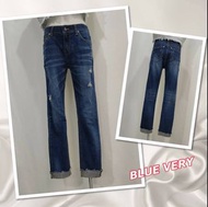 ☀️二手衣倉☀️正韓 BLUE VERY反折牛仔褲S號 ADJ0017
