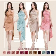 Dress Evening F244 Tie Neck Side Sash