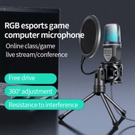 SF666R USB Microphone RGB Condensador Microphone Gaming Mic Fit For Podcast Recording Studio Streami