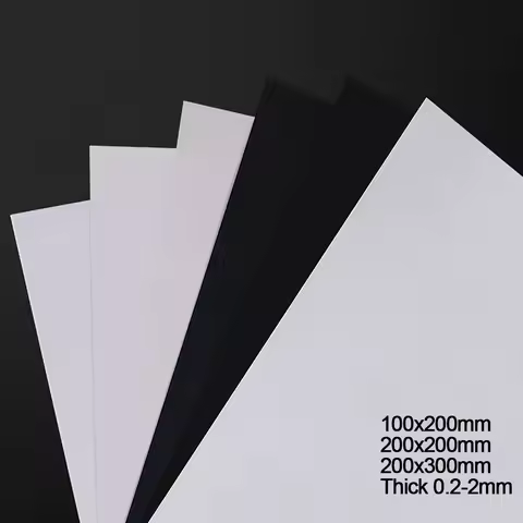 PVC Plastic Sheet Hard Rigid Board White Black Plastic Sheet Model Making Material Handmade Pad Pane