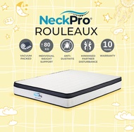 NeckPro Rouleaux 10 Inches  Pocketed Spring Mattress (10 Years Warranty) Compressed & Rolled Mattres