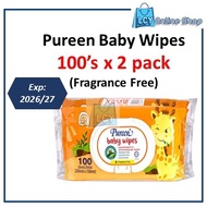 Pureen Baby Wipes Wet Tissue 2 x 100pcs [Fragrance-Free]