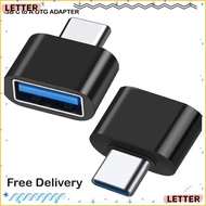 LETTER Type C USB Male Adapter, Aluminium Black Type C to USB Adapter, Portable USB 2.0 Metallic col