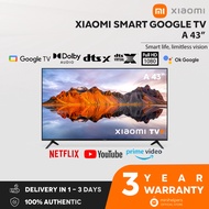【3 YEAR OFFICIAL WARRANTY】READY STOCKS Xiaomi TV A Series 43 inch 4K UHD| Google TV | Smart TV | Google Assistant
