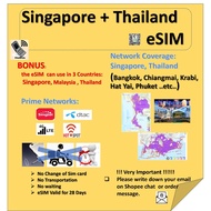 eSIM Singapore & Thailand SIM (Bangkok, Chiangmai, Hat Yai, Phuket, Krabi), (Singtel, AIS)  4G HiSpe