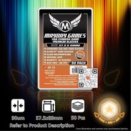 [GNA] 50 Pcs 57.5x89mm 90um Card Sleeves by Mayday Games 7078 | 57.5 x 89 mm 89mm 57.5x89 90 Micron 