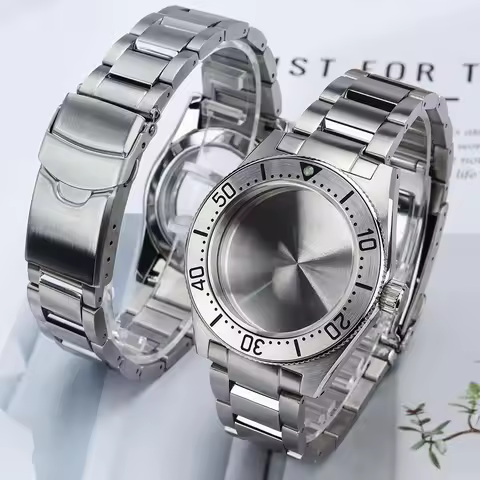 Silvery 40mm NH35 Watch Case 316L Steel Bracelet For Mod SPB143J1/SPB253J1 Black Tiger Whale NH34 NH