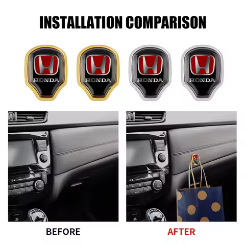 1/2Pcs 3D Metal Car Interior Storage Hook Up Sticker Accessories For Honda Mugen Typer ACCORD Airwav