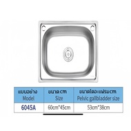 🔥ของแท้ 100%🔥 อ่าง ซิงค์ล้างจาน อ่างล้างจาน อ่างสแตนเลส ซิงค์ล้างจาน 2 หลุม SUS 304 สแตนเลส เหล็กหนา