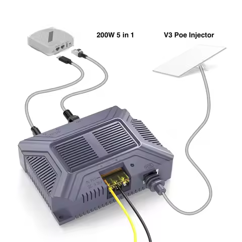 A04R-For Starlink V3 Poe Injector 200W 5 in 1 GigE Passive ESD Protection with USB Type-C Power Outp