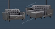 FREE 1 STOOL Fabric Sofa 2 Seater 3 Seater 1 Stool Sofa Kulit 2+3 Seater L Shape / PVC Sofa Kulit