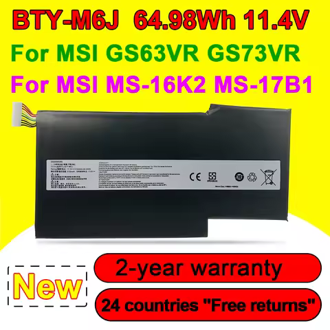 BTY-M6J Laptop Battery New For MSI GS63VR GS73VR 6RF-001US 7RF-258CN MS-16K2 MS-17B1 Series In Stock