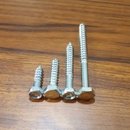 LAGSCREW DESKRUP BOLT 1/4X1in, 1 1/2in, 1/4X2in, 1/4X2 1/2in, 1/4X3in @PCS
