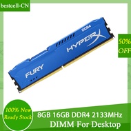 8GB 16GB DDR4 RAM 2133MHz 1.2V หน่วยความจำสำหรับเล่นเกม HyperX FURY หน่วยความจำเดสก์ท็อป PC4-17000 288Pin DIMM RAM DDR4 PC โมดูลหน่วยความจำ-สีฟ้า