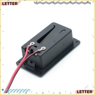 LETTER Battery Holder Storage Box, ABS 9V Battery  Box, Black Compartment Cover Guitar Wired Battery