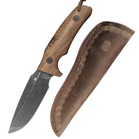Hx Outdoors D2 Hunting Knife Fulltang Camping Survival Knives Wood Handle Camping Edc Tool With Leat