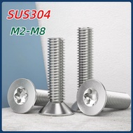[mx] 304 Stainless Steel Countersunk Head Torx Screw M2-M8 Countersunk Head Anti-theft Screw Flat He