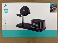25W Qi2 磁吸無線充電器 藍牙喇叭 鬧鐘 夜燈