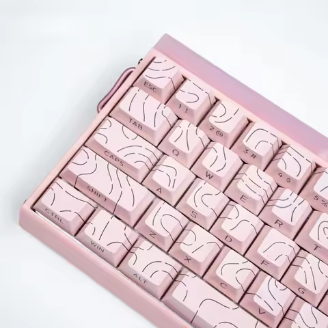 Topographic Contour Lines 4.0 Keycaps Shine Through 97 Key Cpas PBT Cherry Profile Side Print for MX