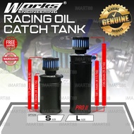 Works Engineering Racing Oil Catch Can Tank with Mini Breather Air Filter