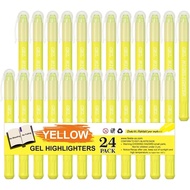 feela 24 Pack Yellow Gel Bible Highlighters Markers Pens Journaling Supplies, No Bleed Through For H