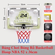 Wall Mounted Basketball Board No Drilling Required Basketball Hoop NBA Large Size 52x36cm - King Spo