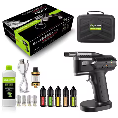 Adjustable Smoke Cocktail Bubble Gun with Flavor Blaster for Whiskey Beverage Steak Fish Food in Hot