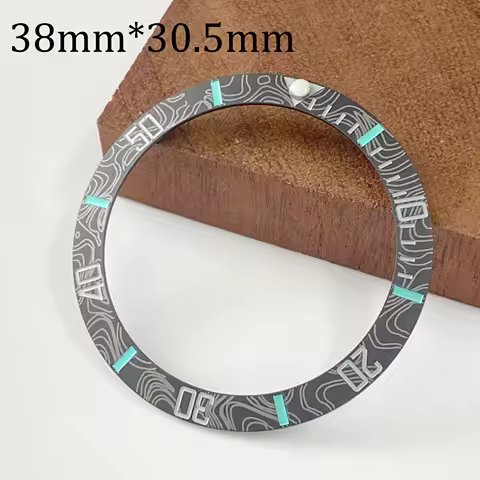 38mm NH35 Watch Bezel Insert Ceramic For seiko Mod SUB GMT Carbon Fibre Design Blue Luminous Beads N