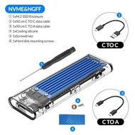 [พร้อมสต็อก] ORICO M2 SSD Case NVME SSD Enclosure M.2 To USB Type C กล่องฮาร์ดไดรฟ์โปร่งใสสำหรับ NVME PCIE NGFF SATA M/b Key SSD Disk(TCM2M-C3)