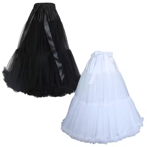 65CM Fashion Puffy Layered Tulle Skirt Fluffy Underskirt Short Petticoat Lolita Cosplay Crinoline Pe