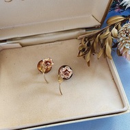 美國西洋古董飾品 / Krementz袖珍玫瑰花包金別針/帽針/復古珠寶