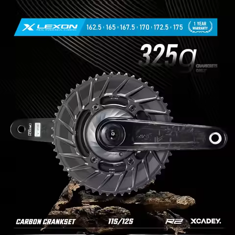 LEXON Carbon Crankset with Power Meter Option 325g 165-175mm Length 24mm Titanium Axle for Easton 11