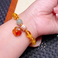 原創手工客製天然花珀棗珠手鏈 色澤油潤 規格11.3×8.6公釐