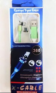 帳號內物品可併單限時大特價    三合一新款圓形磁吸充電線360度LED流光磁吸磁力吸附數據線適用Micro USB蘋果 iPhone安卓Android手機Type C磁鐵盲吸3 in 1